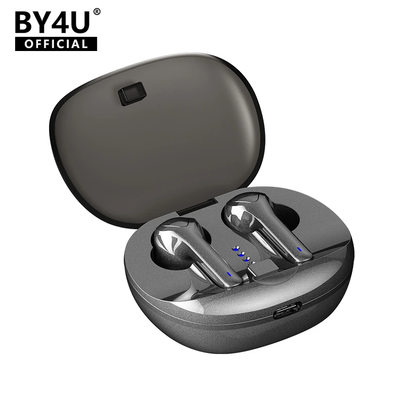 

BY4U G9F Pro Earphone TWS Wireless Bluetooth V5.0 Headphones Stereo Earbuds Headset Touch with Wireless Charging Hi-Fi Sound