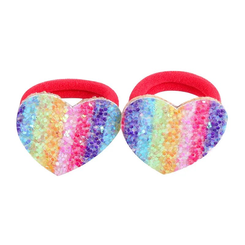 2 шт./компл. блестящая цветная резинка для волос детей эластичная с градиентными