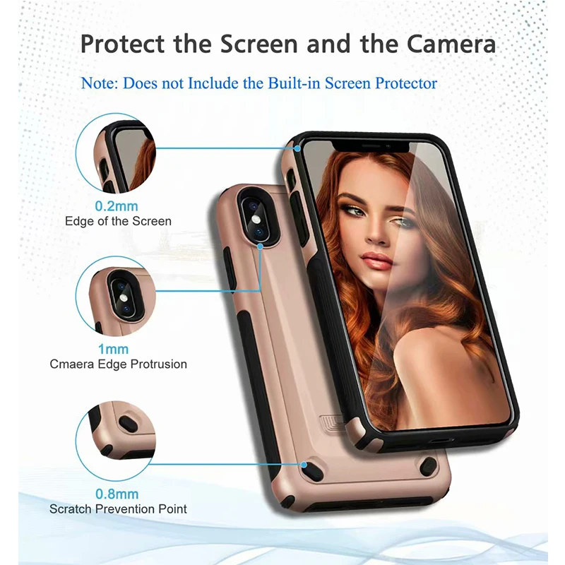 Роскошный ударопрочный Прочный Гибридный бронированный чехол для IPhone 6 6S 7 8 Plus X XR