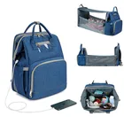 Для женщин рюкзак USB сумка из узорчатой ткани складной солнцезащитный козырек с детская кровать сумка для кроватки большой Ёмкость многофункциональная сумка для кормления коляска TravelBag