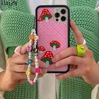 HangZhi 2021 новый цветной яркий любовный букв Инь Янь случайный цвет акриловая мягкая керамика со смайликом модный ремешок для телефона для девушек