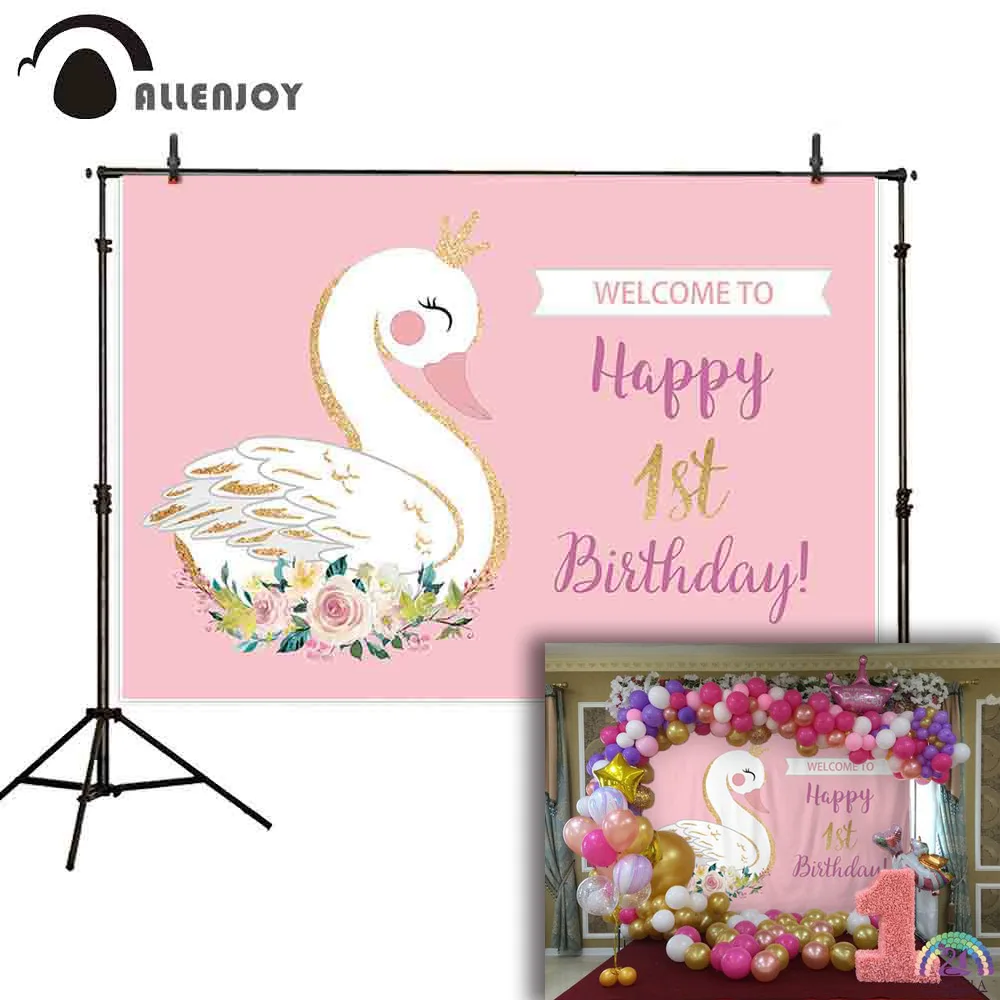 Фон для фотосъемки Allenjoy с изображением девушки короны лебедя цветов листьев
