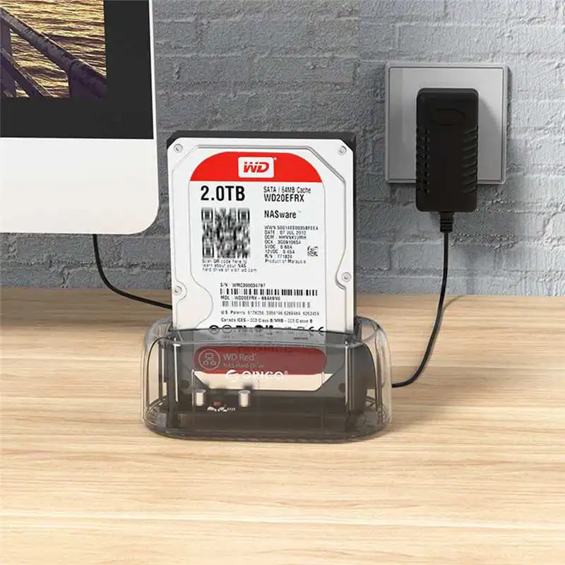 ORICO 1 отсек HDD чехол 3 5 дюймов SATA Тип C дюйма SSD/HDD корпус для хранения прозрачный