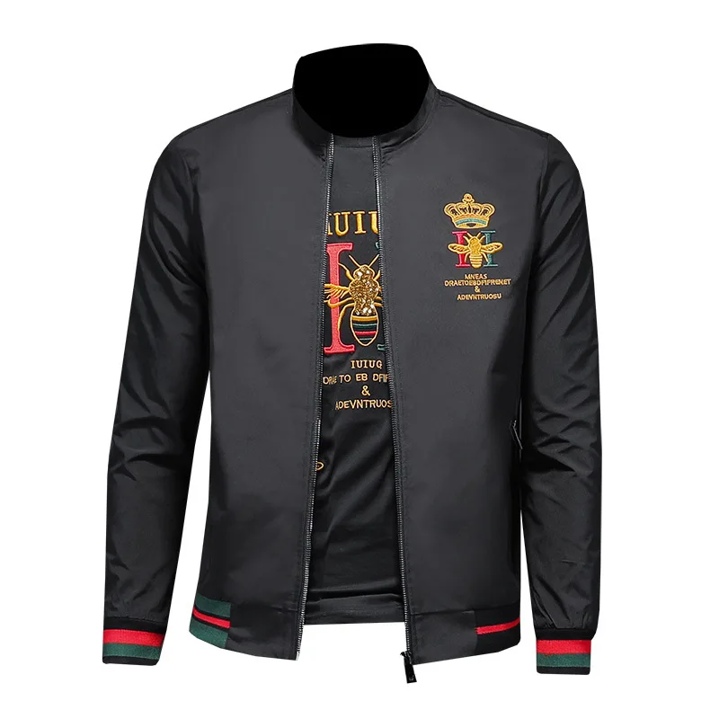 

Men Embroidered Jacket Casaco Masculino Fashion Brand Jacquard Fashion Jacket New Model Men's Baseball Uniform Pilot Jacket Y511