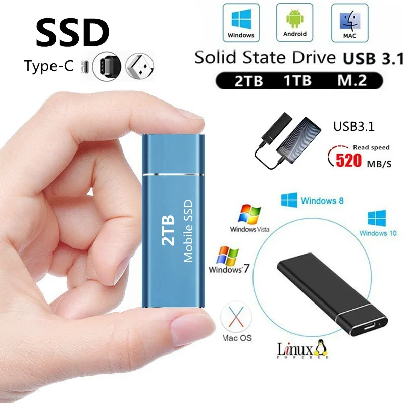Ssk 4 ТБ внешний SSD 1 500 Гб мобильный твердотельный жесткий диск USB 3 Typc-C портативный