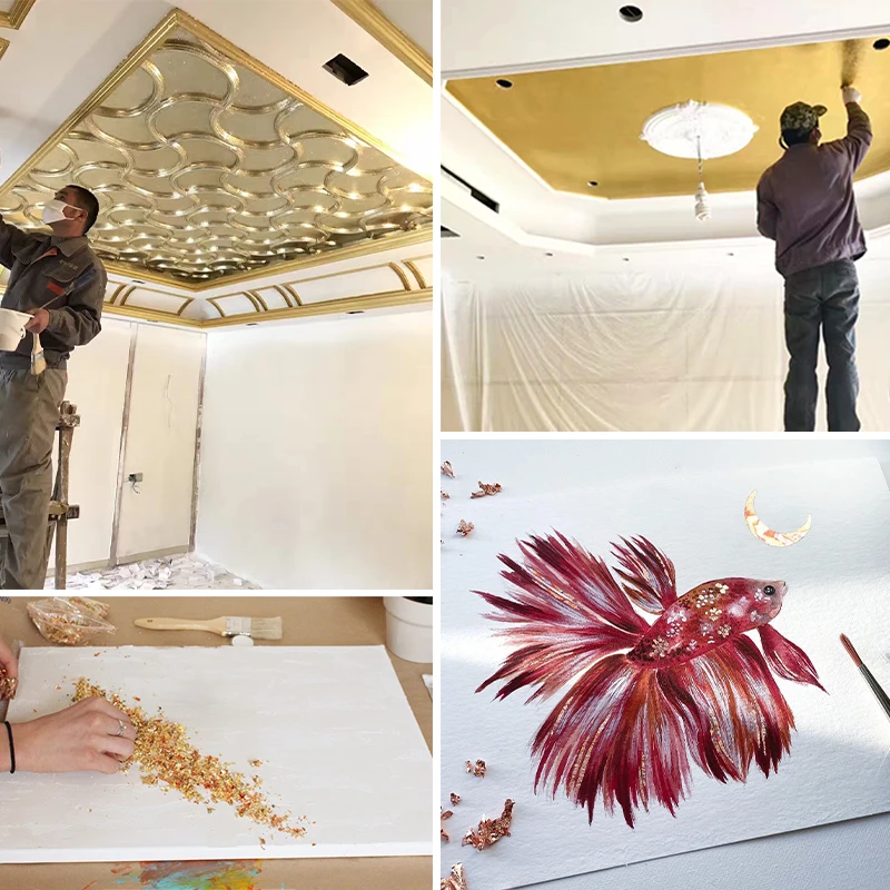 100 мл высушенный Золотой клей с золотым покрытием в виде листьев фотопленка на