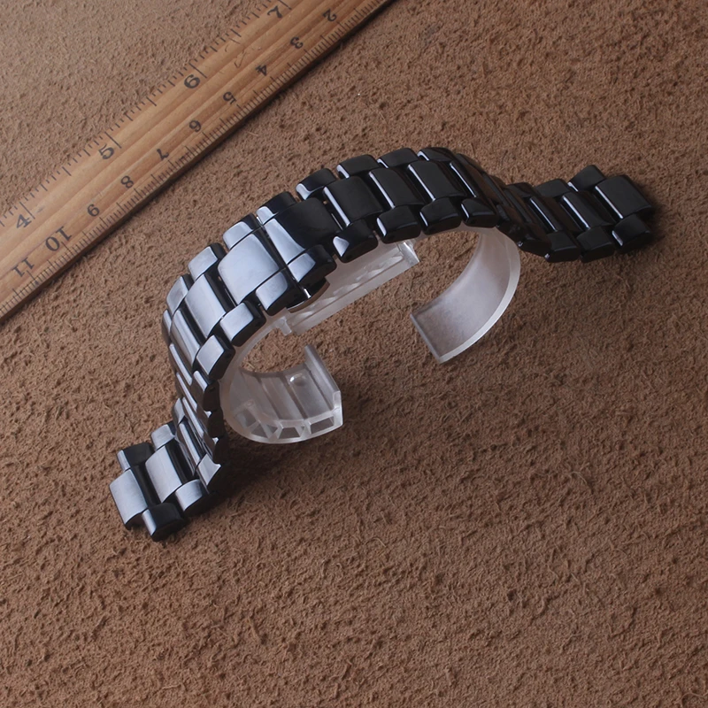 

Fashion Watchband Black Ceramic Lug 22*11MM Bracelet Polished Accessories Butterfly buckle for 1421 men Quartz Wrist Watch Strap