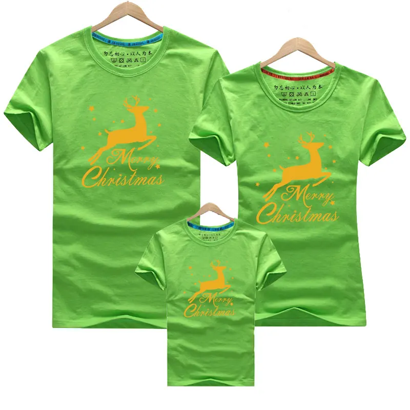 Рождественская футболка одинаковые наряды для всей семьи хлопковая одежда сна с