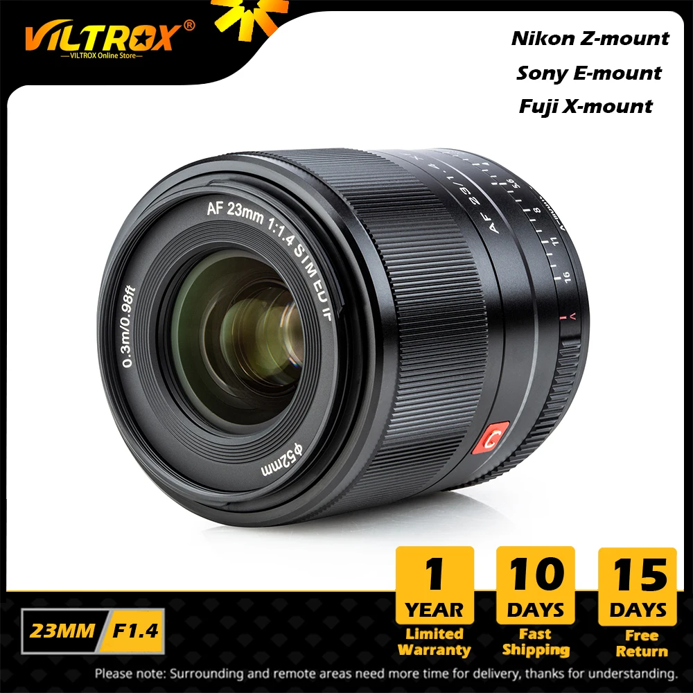 VILTROX 23mm F1.4 X Auto Focus Portrait Lens APS-C Lens AF for Fuji Lens Fujifilm X mount Nikon Z mount Sony E mount Camera Lens