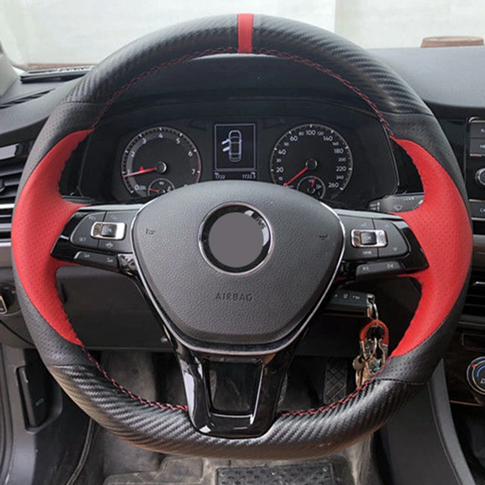 Нескользящая черная кожа из углеродного волокна для Volkswagen VW Golf 7 Mk7 Новинка Polo Jetta