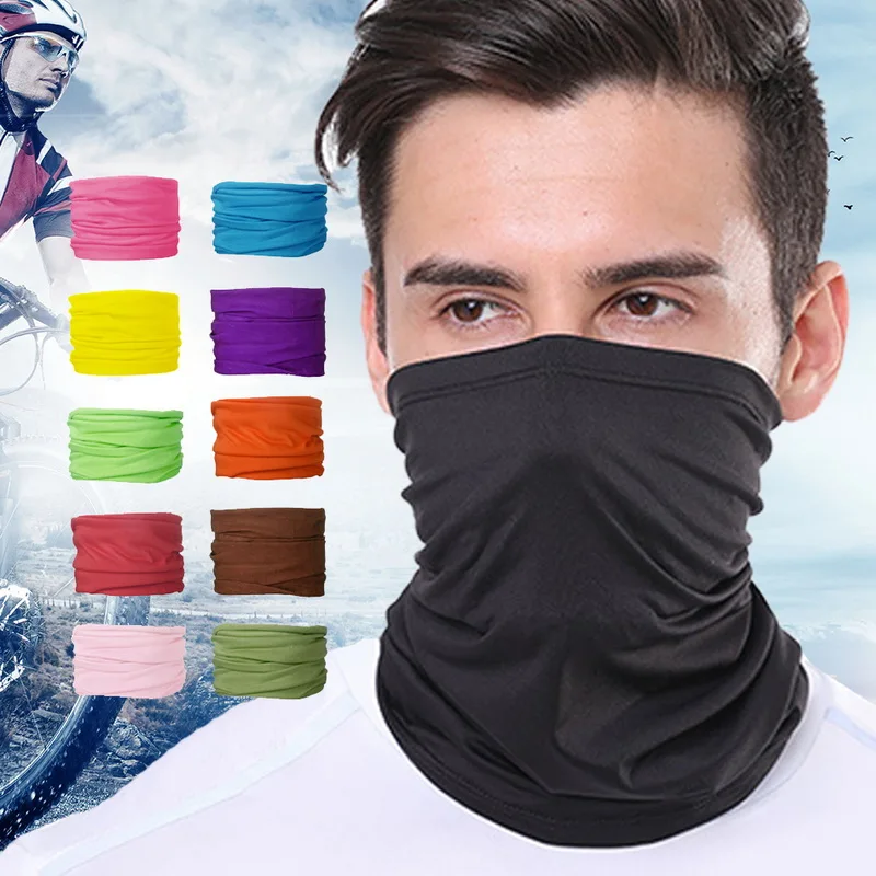 

2020 Women Men Outdoor Sports Bandana Scarf Headwear Solid Color Face Mask Riding Cycling Headscarf Tube Wristband Headband