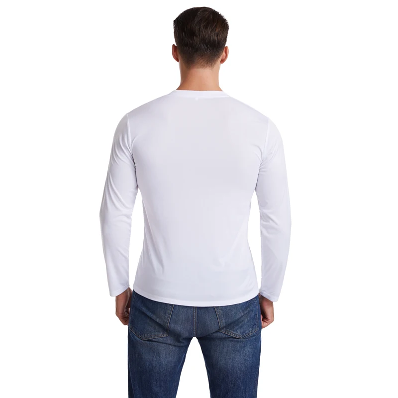 

New fashion men's T-shirt V-neck long-sleeved T-shirt men Basic solid color casual fitness muscle men jogging sports T-shirt men