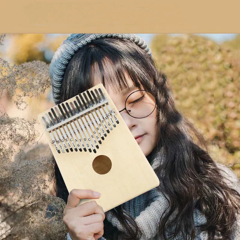 10/17 ключей калимба большой палец пианино из красного дерева тела музыкальный