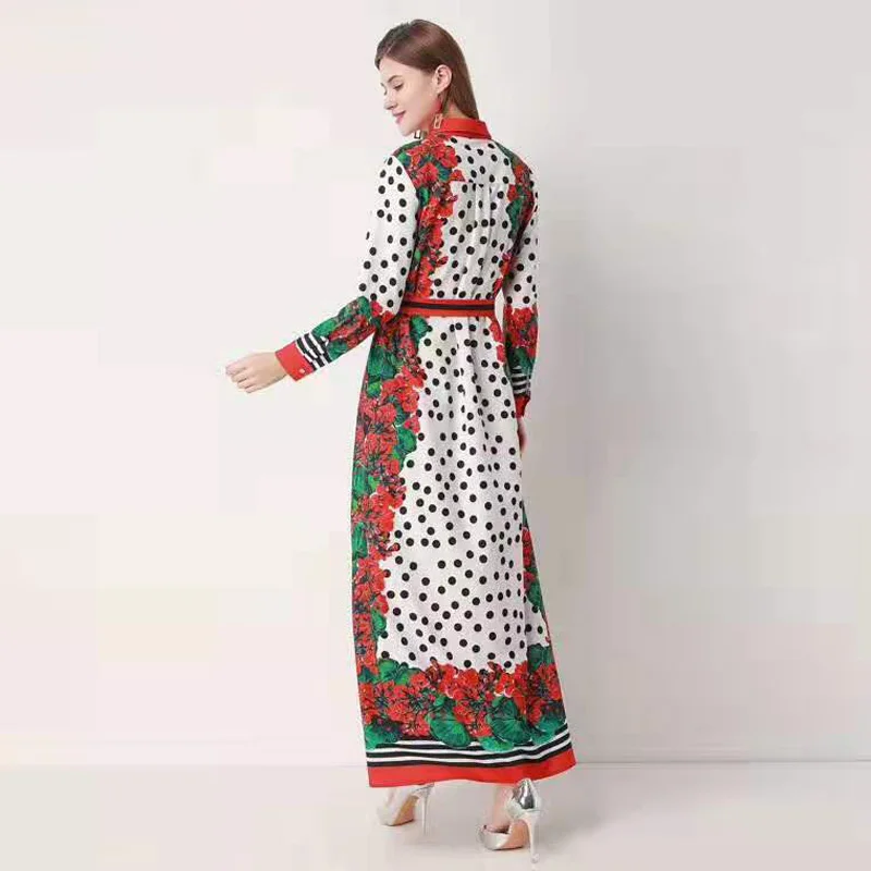 

Obsessed with lavender.Fashion flower red loose polka dot dress, sweet and lovely temperament spring and autumn women Long dress