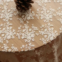 50x130cm gauze embroidery lace for wedding dress curtain wave edge cotton chemical fiber base fabric decoration