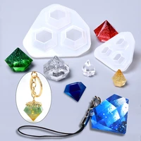 1pcslot diamond small pendant silicone mold for resin diy crafts epoxy mold for jewelry making tools