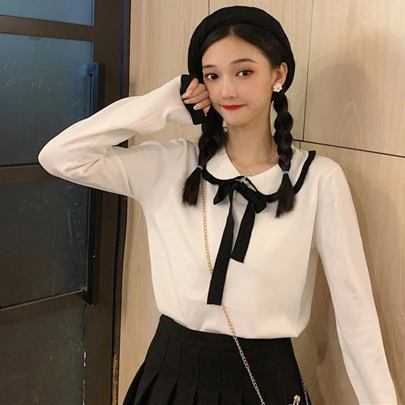 Женский свитер осенне-зимняя одежда Тонкий Универсальный Эластичный вязаный