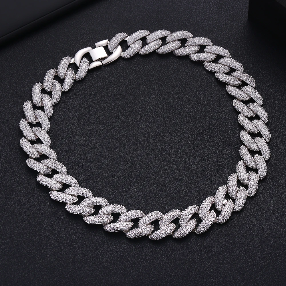 white gold Janeklly большой белый золотой цвет массивные кубинские звенья цепи колье ожерелье fix Размер женские свадебные Bijoux - Окраска металла: white gold
