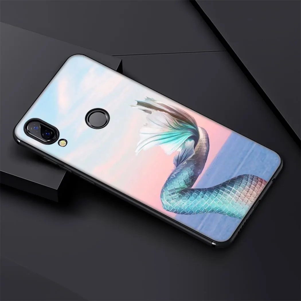 Задний бампер русалки Мягкий силиконовый чехол для huawei mate 30 Pro Lite Y9 Prime P9 P8 |