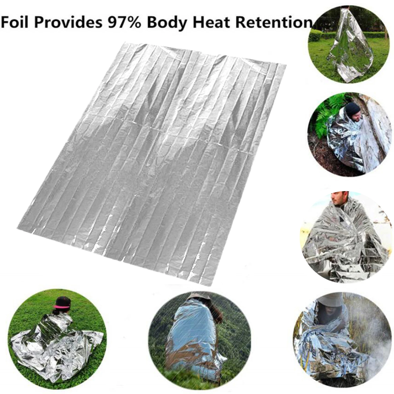 

Portable Emergency Blanket Camping Space Blankets Keep Warm for Hiking