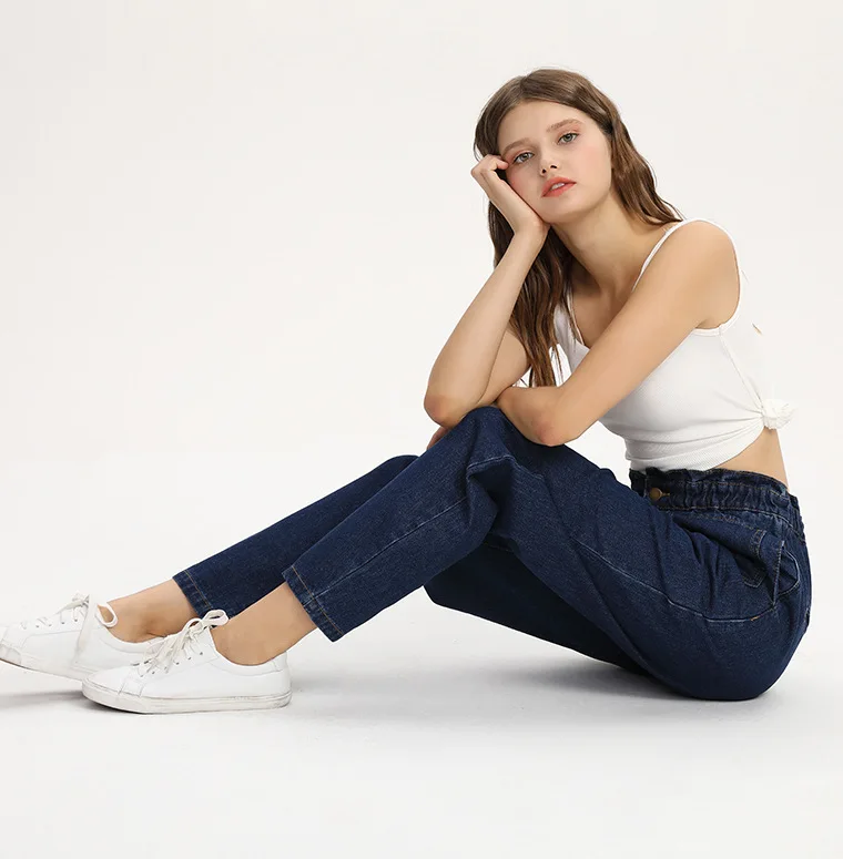 Свободные женские джинсы с высокой талией летние новые свободные штаны для папы |