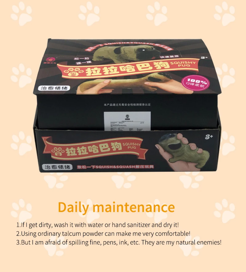 

Creative Lala Pug Decompression Toys Pinch Le Pai Dog Sand Elastic Stretch Deformation Small Simple Fun Vent Toy