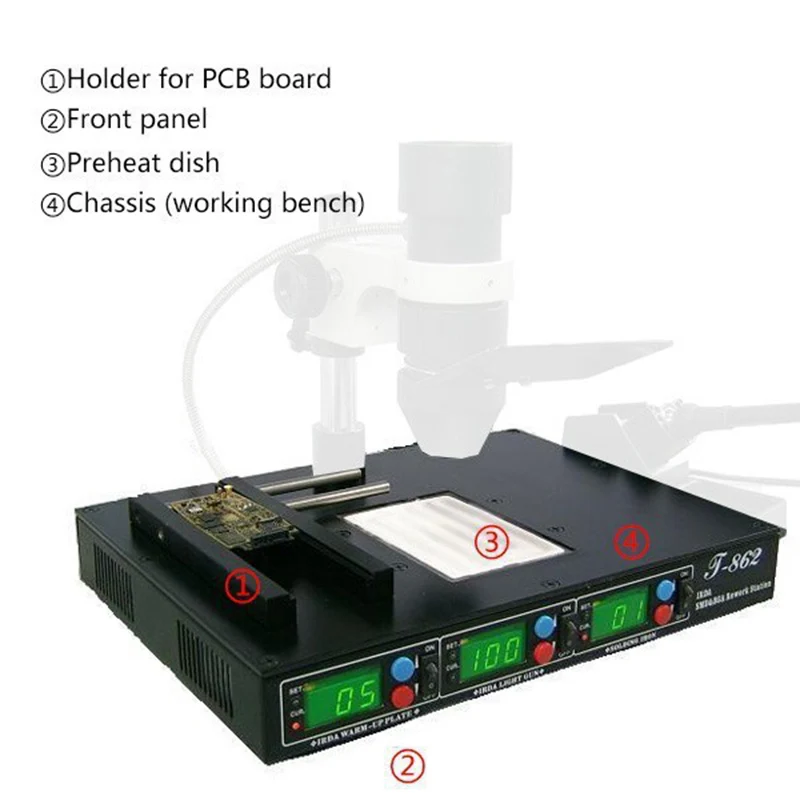 Высокое качество PUHUI T862 110 В/220 В 600 Вт инфракрасная паяльная машина, bga SMD SMT паяльная станция, горячая распродажа