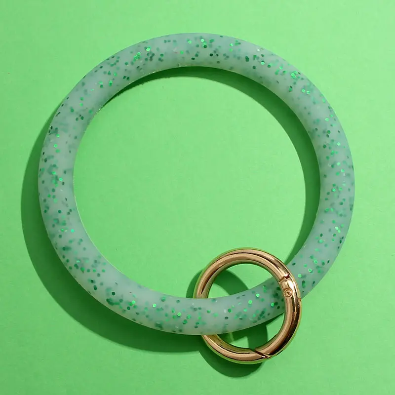 JJFOUCS модный разноцветный силиконовый браслет петля круглая застежка брелок для