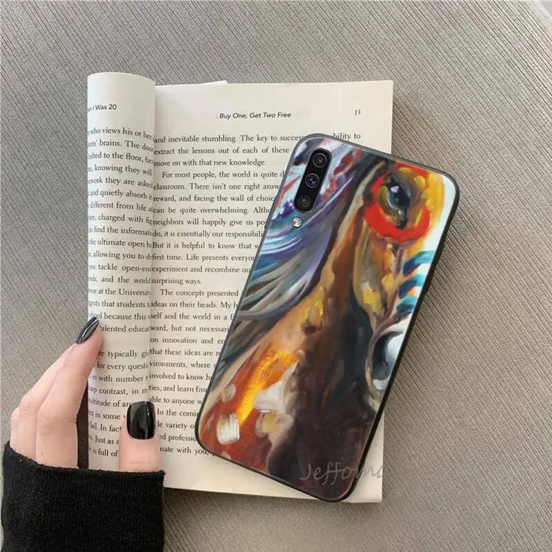 

Painted style horse Steed Phone Case For Samsung galaxy S note 7 8 9 10 20 fe edge A 6 10 20 30 50 51 70 lite plus Soft Silicone