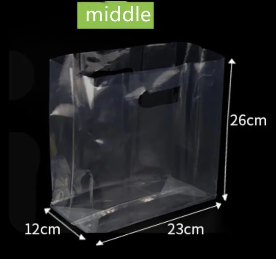 

Пластиковые прозрачные пакеты с ручками, 100 шт