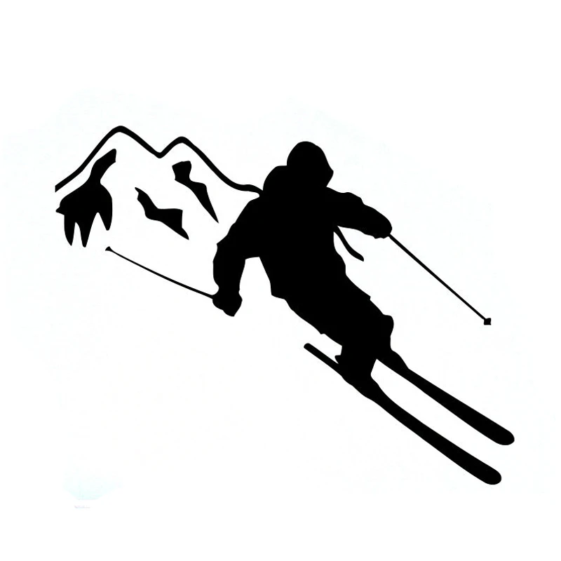 

W-0752 Fun Ski Modeling Silhouette Personality Car Sticker PVC Fashion Auto Window Bumper Quality Waterproof Outdoor Decal Decor