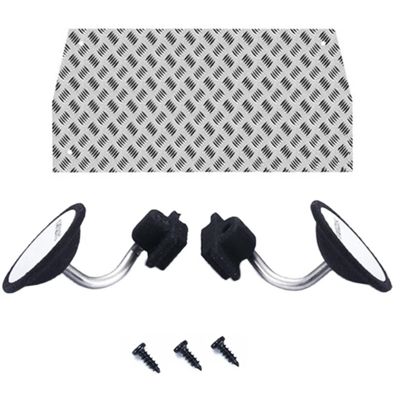 

Stainless Steel Simulation Rearview Mirror & for WPL D12 Metal Rear Compartment Decoration Plate Back