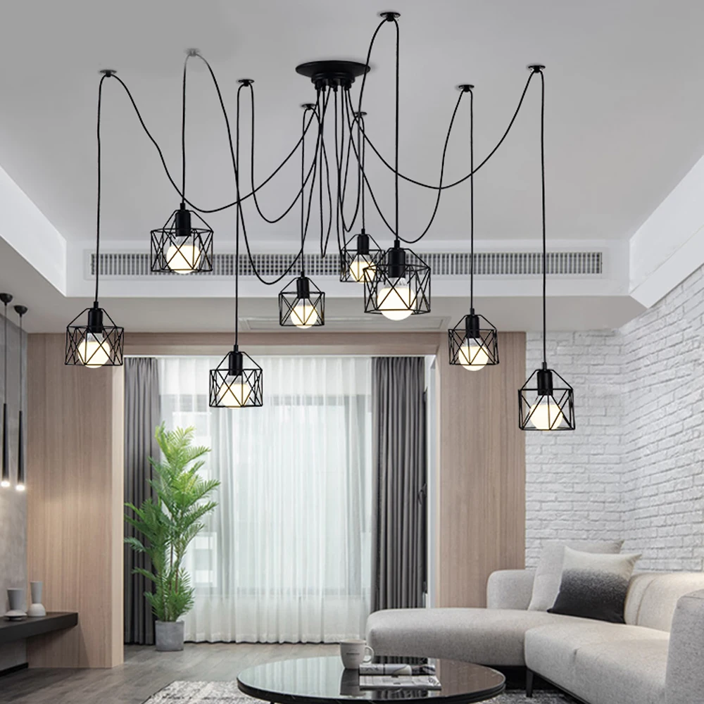 Современная Подвесная лампа в скандинавском стиле ретро с пауком лампочка