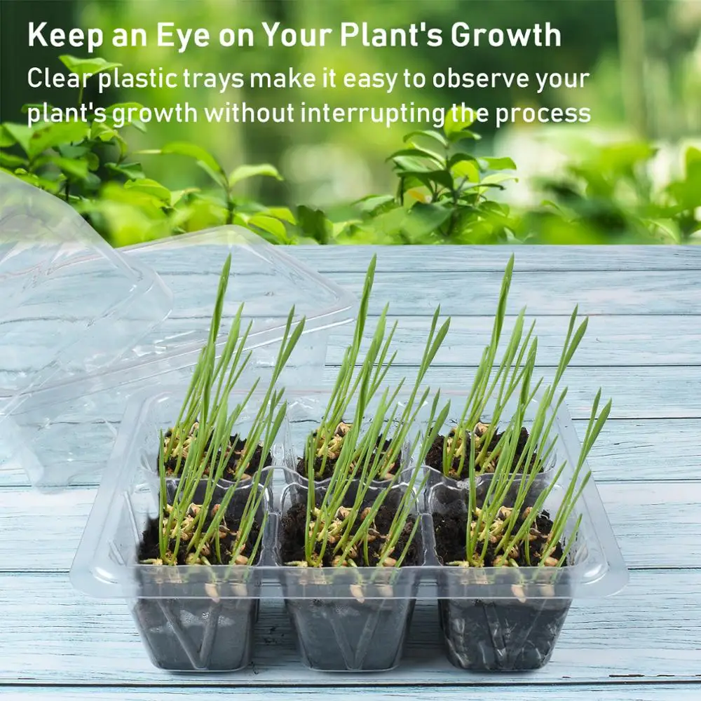 Прозрачный поднос для семян 10 комплектов 6 ячеек коробка выращивания прозрачный