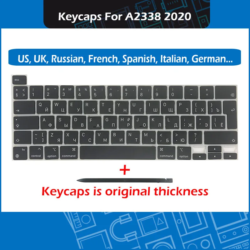 Nuovo Laptop originale A2338 tasti Keycaps AZERTY per Macbook Pro Retina 13 "M1 A2338 Key Cap riparazione tastiera fine 2020 EMC 3578