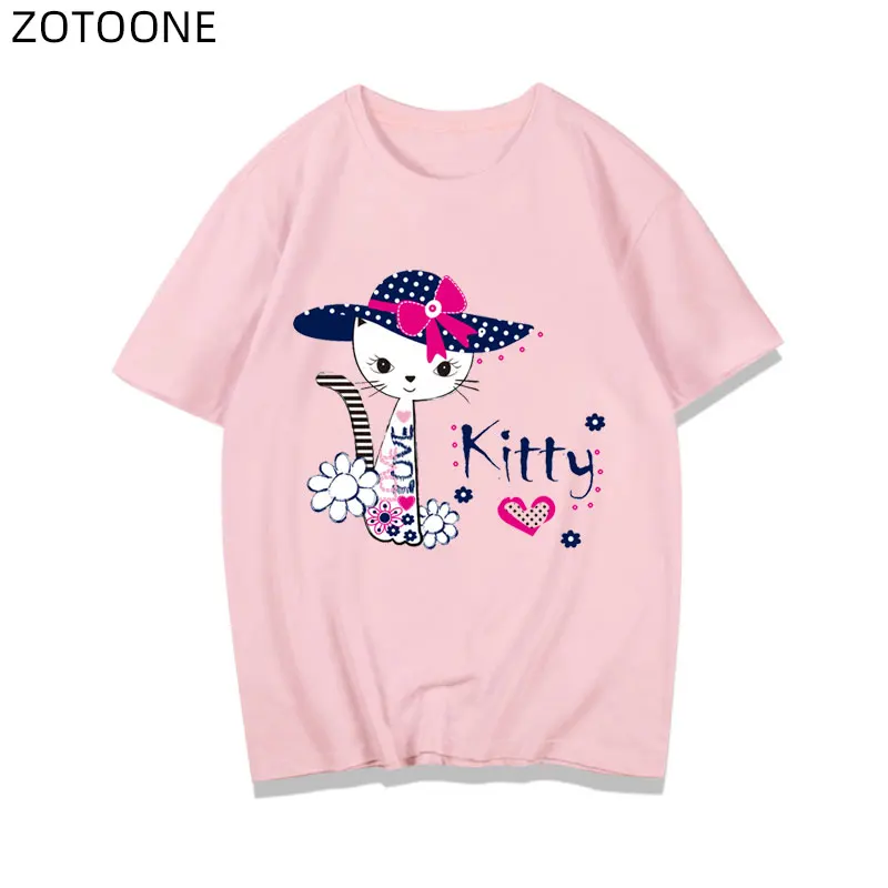 Нашивки ZOTOONE с надписью кошка для девочек термоклейкие милые наклейки милыми