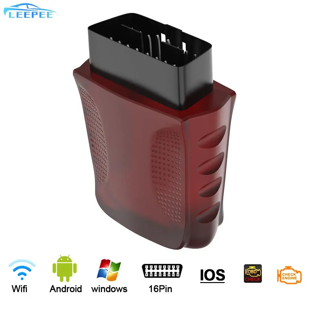 OBD сканер OBDII Wifi Проверка интерфейса двигателя адаптер для Android/ПК/IOS считыватель