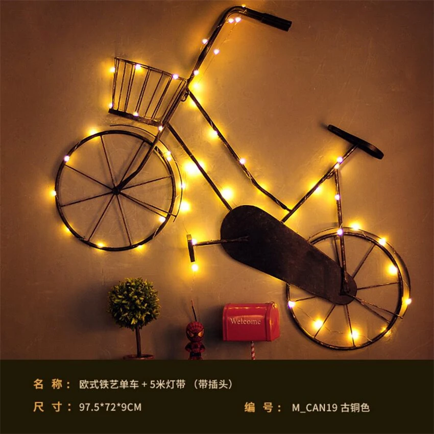 spesifikasi LOFT Industri Retro Besi Sepeda Lampu Dinding Ruang Tamu Ruang Makan Bar Restoran Lampu Dinding Jendela Latar Belakang Deco Perlengkapan