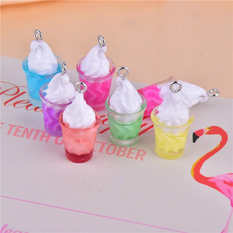 10 шт./12 искусственных фспанпучино мороженое напиток из смолы подвески серьги