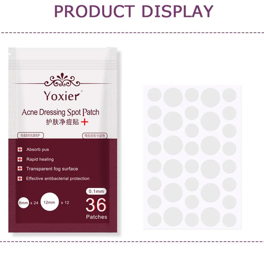 36PCS акне туалетный пятно патч прозрачный гидроколлоидная инструмент для