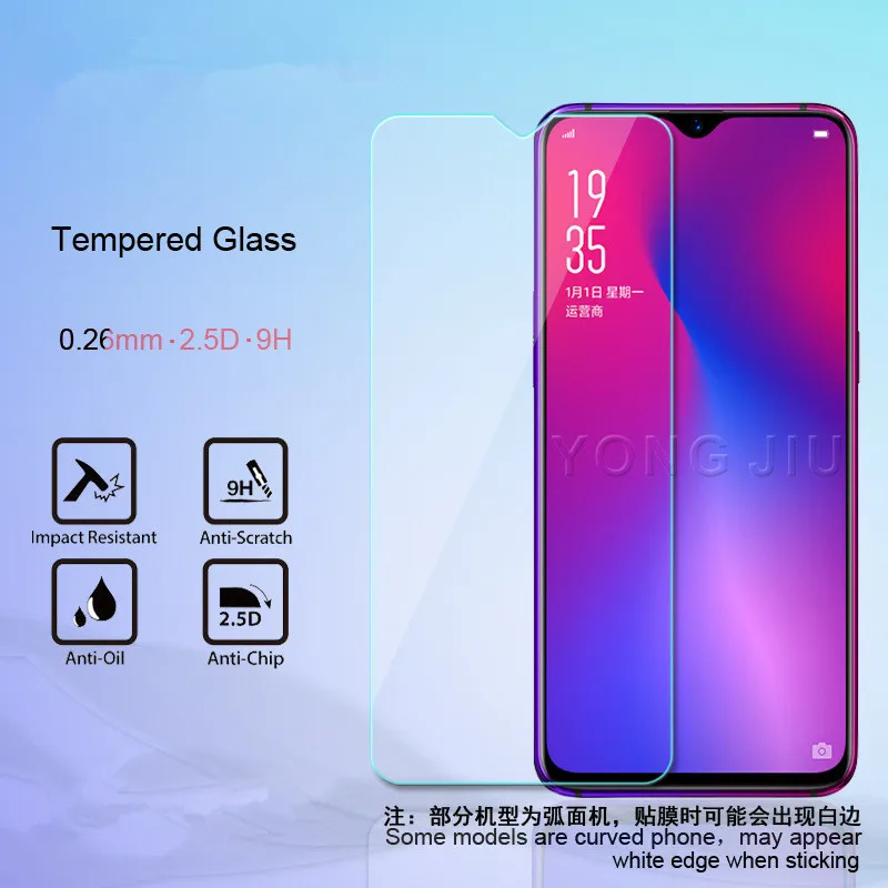 2 шт 0 26 мм протектор экрана для мобильного телефона из закаленного стекла OPPO R17