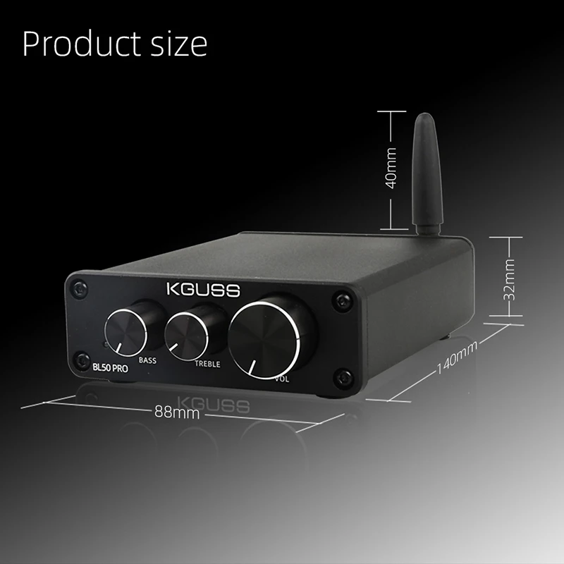 KGUSS BL50 PRO Bluetooth 5 0 усилитель цифровой TPA3116D2 HIFI 50Wx2 аудио мощности вилка