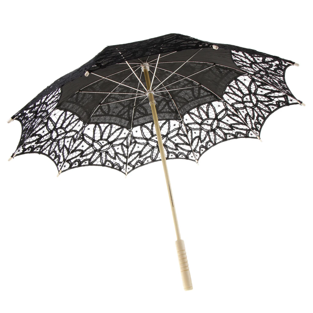 Хлопковый кружевной зонт ручной работы с вышивкой зонтик свадебный душ декор