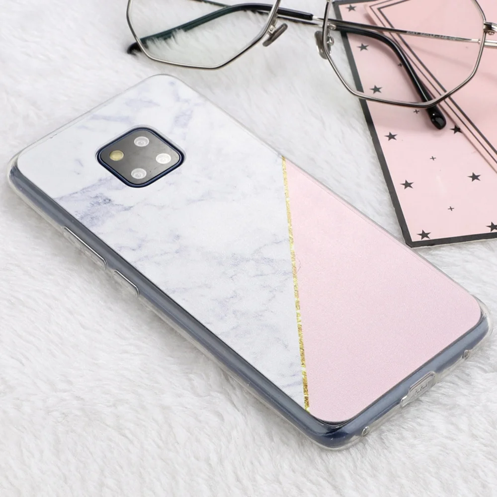 L-FADNUT мраморный чехол для телефона HUAWEI mate 20 Pro Nova 4e розовый P20 Lite P30 Мягкий