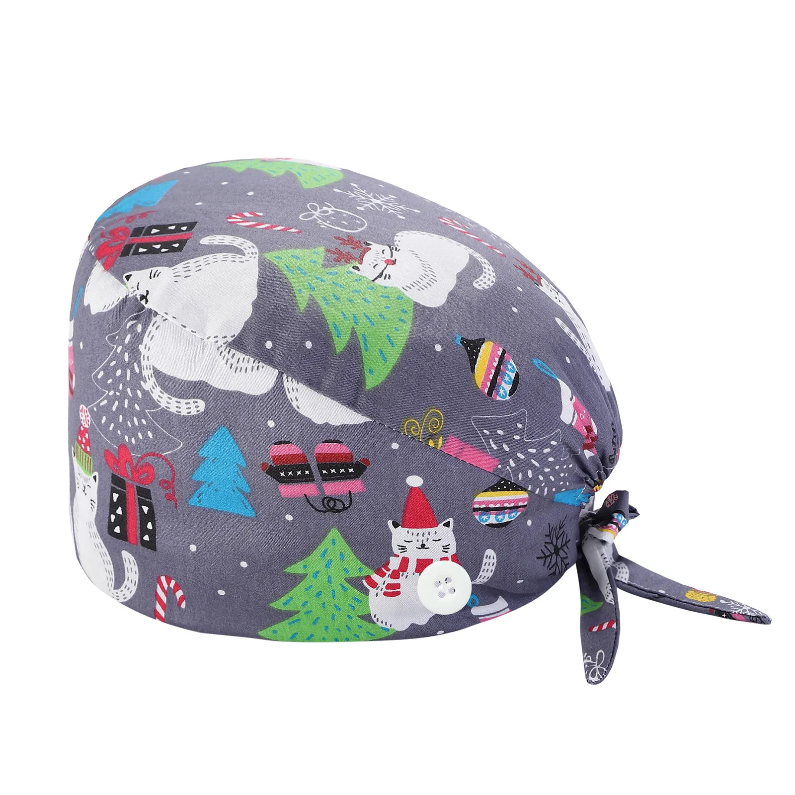 1pc New Scrub Working Hat Floral Bouffant Sanitary Cap With Sweatband Cartoon Printing Nursing Caps Adjustable#Y30 | Тематическая