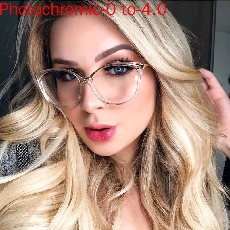 Женские фотохромные солнцезащитные очки с котом Полуободковые женские модные