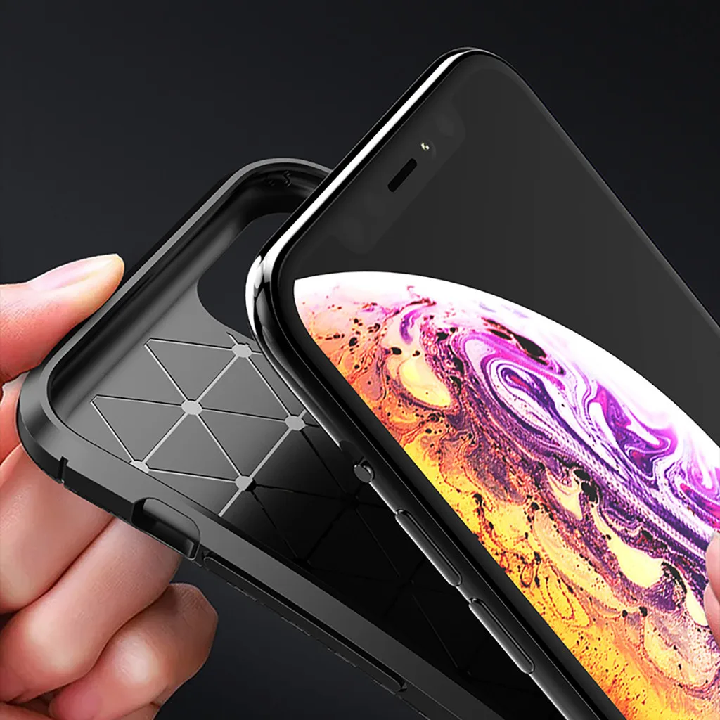 Тонкий мягкий защитный чехол из углеродного волокна для Iphone 11pro mAX 6 5 дюйма