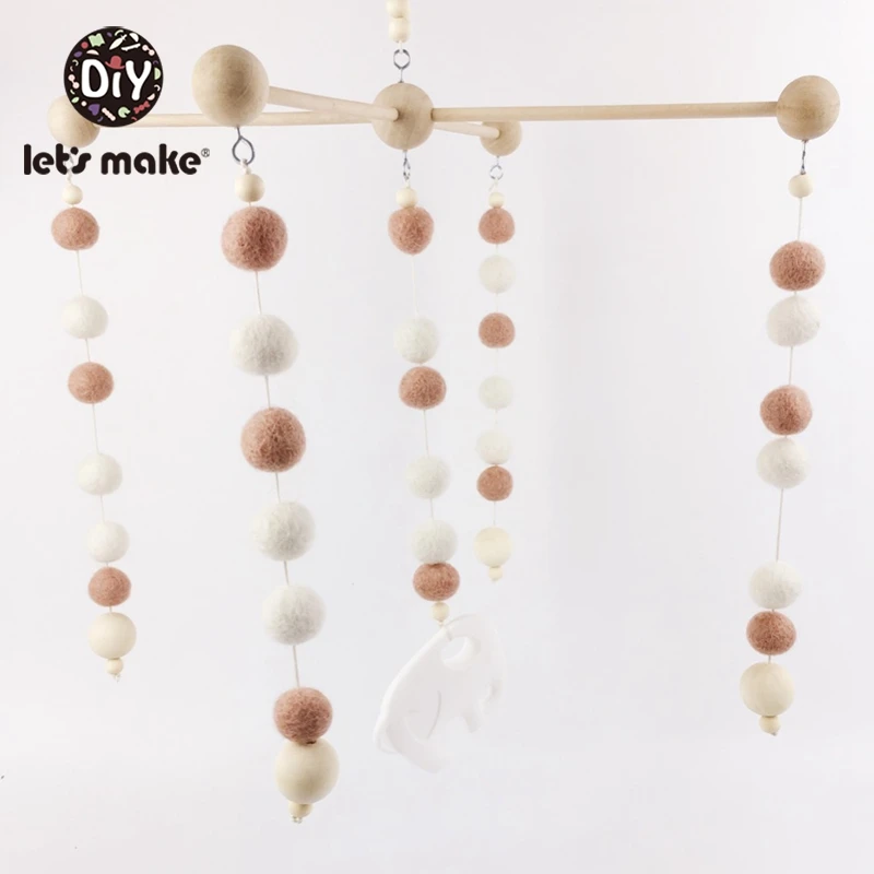 Мобиль детский шерстяной войлочный для детской кроватки поделки сделай сам подарок новорожденных декор