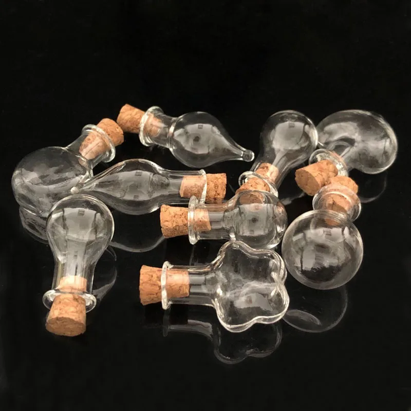 50 шт. мини прозрачные стеклянные пустые банки для образцов бутылки желаний