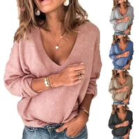 new 2020 autumn winter fashion women sexy v neck candy color sweater outerwear pullovers knit cashmere sweater women clothes